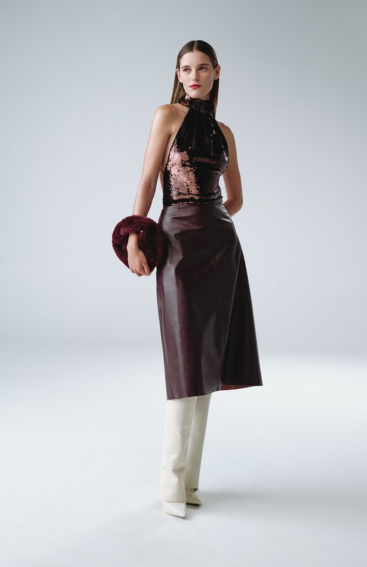 Кожаная юбка Noble&Brulee NB74/040423/4 Бордовый  NB74/040423/4 Фото 7