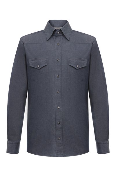 Мужская хлопковая рубашка ZILLI, арт. REGC02ZSLBL75ZS306709