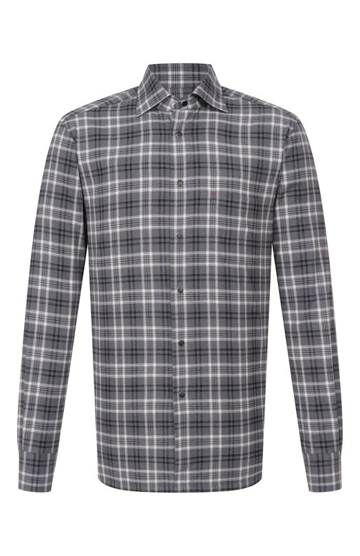 Хлопковая рубашка Kiton UMCNERHH0943908 Серый UMCNERHH0943908