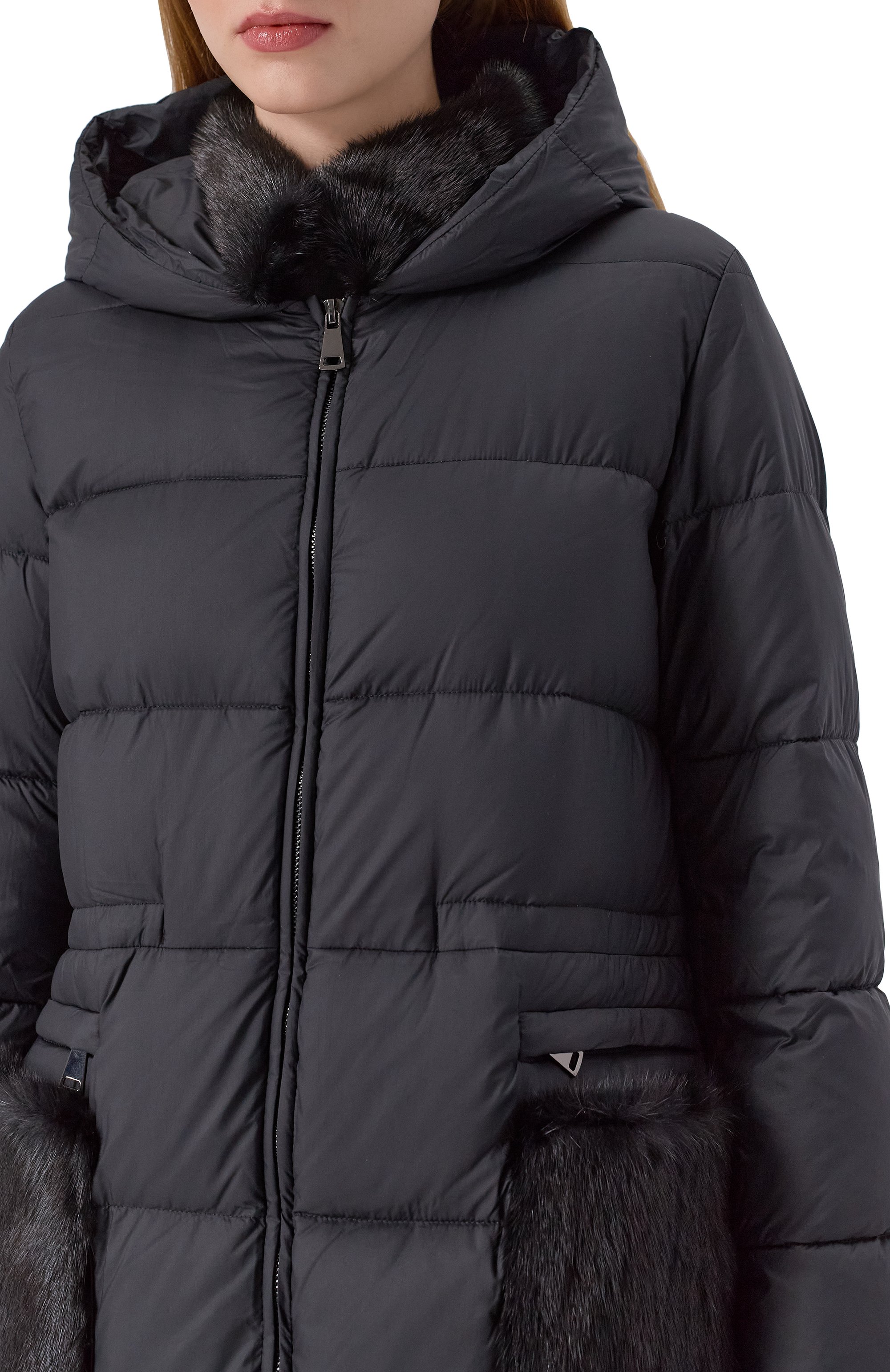 Пуховик с отделкой из норки MANZONI24, арт. 25M1309-NY0V, фото 5