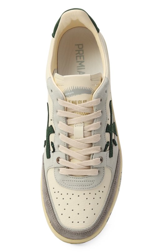 Кожаные кеды BSKT Clay Premiata BSKT CLAY/VAR 7623 Кремовый  BSKT CLAY/VAR 7623 Фото 6