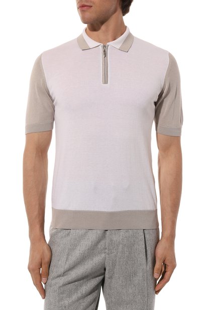 Поло из хлопка и шелка ANDREA CAMPAGNA, арт. SU23-93271SR-FL03, фото 3