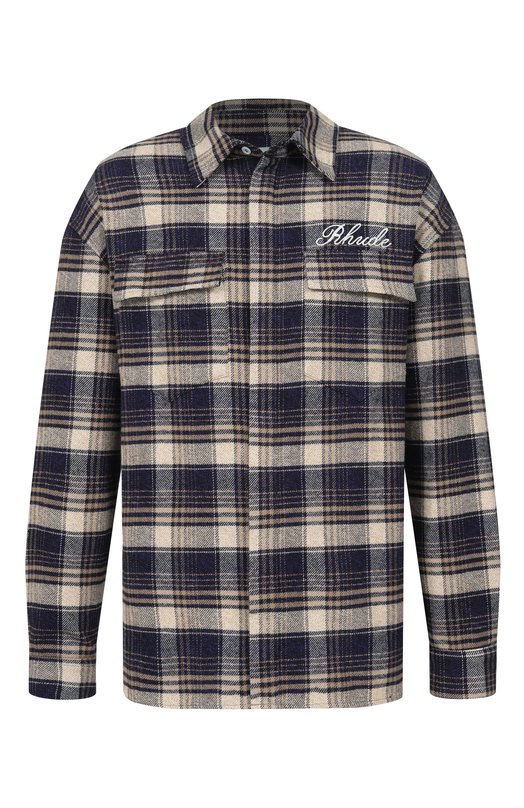 Хлопковая рубашка Rhude RHFW25ST03012 Синий RHFW25ST03012