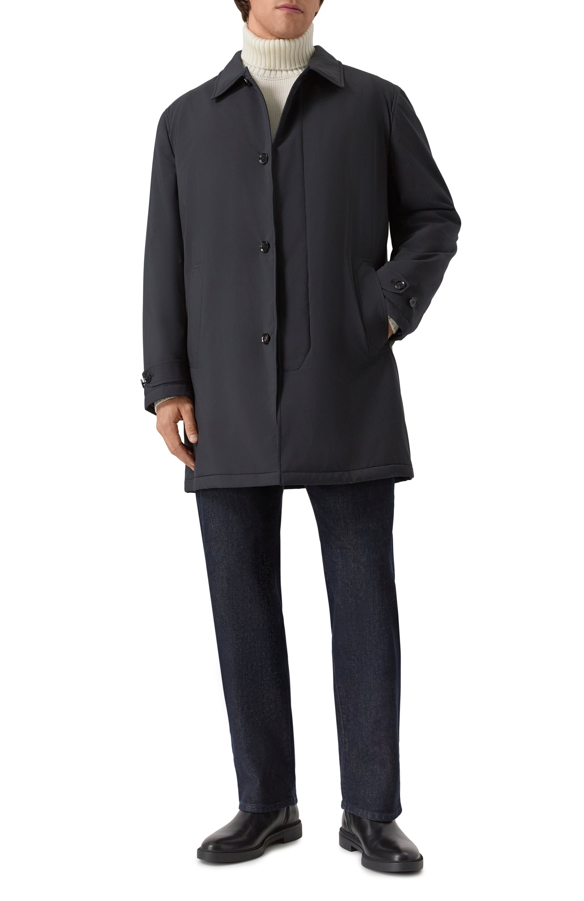 Плащ BRIONI темно-синего цвета по цене 330500 руб., арт. S0RE0LPA906, фото 2 Плащ BRIONI, арт. S0RE0LPA906, фото 2