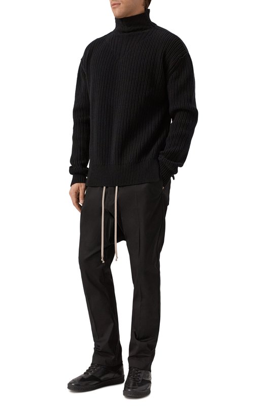 Хлопковые брюки Rick Owens RU02E1380/TE Чёрный  RU02E1380/TE Фото 2