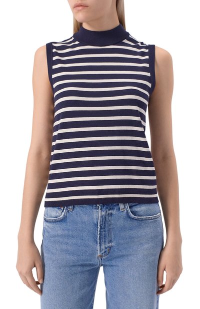 Топ из вискозы WEEKEND MAX MARA синего цвета по цене 19900 руб., арт. NAZI0NE, фото 3 Топ из вискозы WEEKEND MAX MARA, арт. NAZI0NE, фото 3