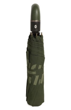 Мужской складной зонт MOSCHINO хаки цвета, арт. 8064-T0PLESS | Фото 4 (Материал сплава: Проставлено; Материал: Текстиль, Синтетический материал, Металл; Нос: Не проставлено)
