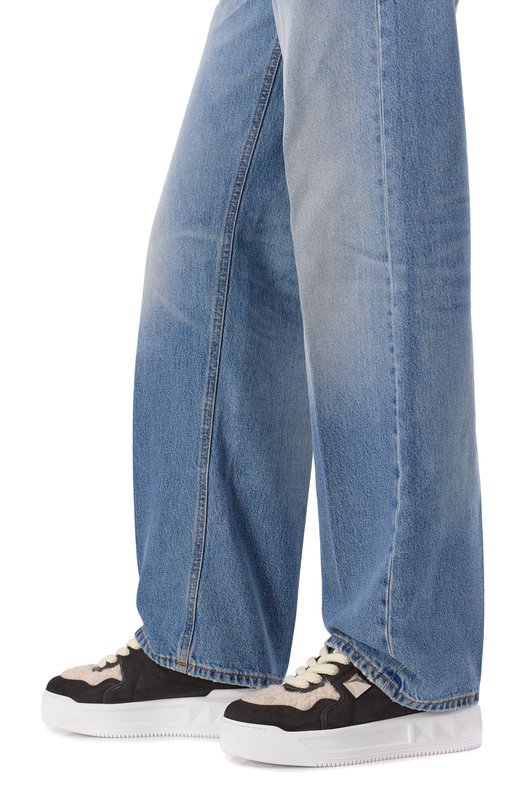 Замшевые кеды One Stud XL Valentino 5W0S0FQ4/TVJ Чёрный  5W0S0FQ4/TVJ Фото 2