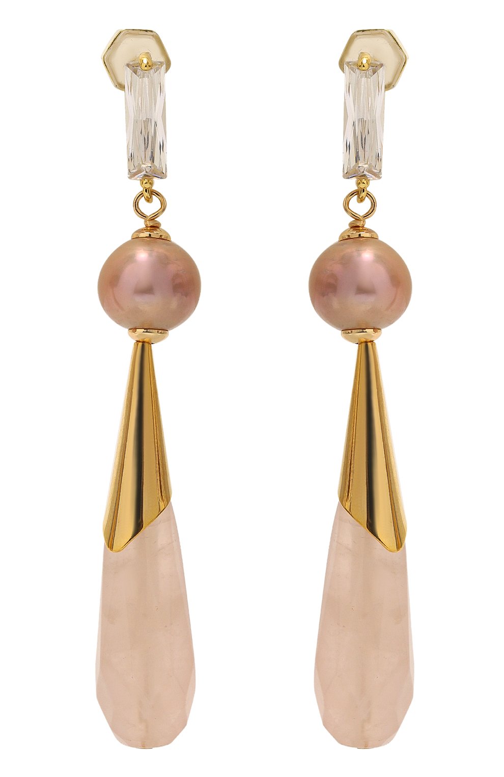 Серьги VIEN розового цвета по цене 21900 руб., арт. 2424-167, фото 1 Серьги VIEN, арт. 2424-167, фото 1