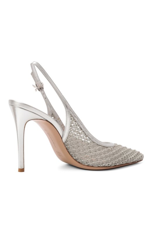 Текстильные туфли Nikki 95 Gianvito Rossi G95628.95RIC.INKARAR Серебряный  G95628.95RIC.INKARAR Фото 5