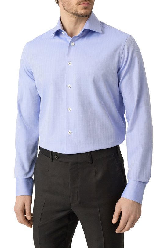 Хлопковая сорочка Van Laack RIVARA-SF/150274 Голубой  RIVARA-SF/150274 Фото 3