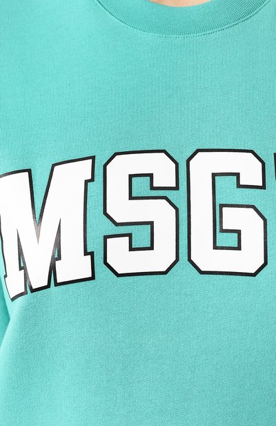 Хлопковый свитшот MSGM светло-зеленого цвета по цене 15050 руб., арт. 2841MDM163 207299, фото 5 Хлопковый свитшот MSGM, арт. 2841MDM163 207299, фото 5