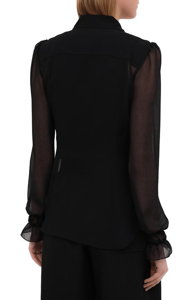 Блузка VICTORIA BECKHAM черного цвета по цене 98300 руб., арт. 1221WSH002524C, фото 4 Блузка VICTORIA BECKHAM, арт. 1221WSH002524C, фото 4