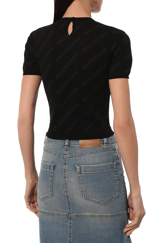 Хлопковый топ Balenciaga 747259/T3277 Чёрный  747259/T3277 Фото 4