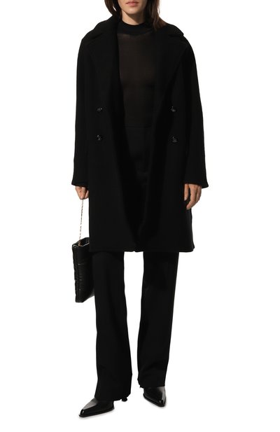 Пальто из шерсти и хлопка EMPORIO ARMANI черного цвета по цене 61900 руб., арт. 6L2LT2/2M06Z, фото 2 Пальто из шерсти и хлопка EMPORIO ARMANI, арт. 6L2LT2/2M06Z, фото 2