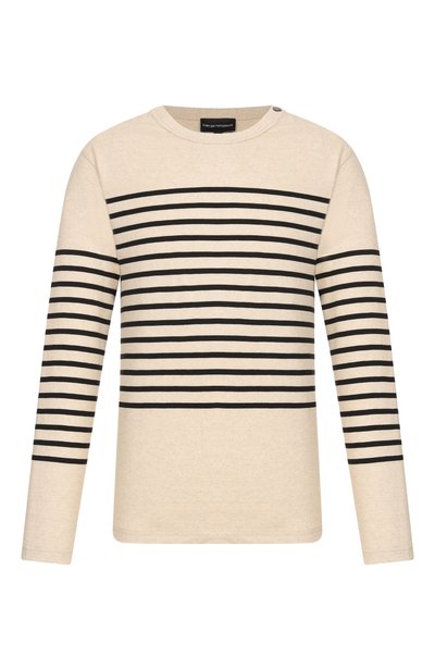 Мужской лонгслив из хлопка и льна EMPORIO ARMANI, арт. EM006927/AF28307