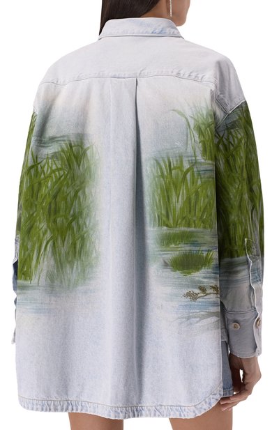 Джинсовая рубашка THE ATTICO голубого цвета по цене 163000 руб., арт. 250WCB00068/DDD085PR, фото 4 Джинсовая рубашка THE ATTICO, арт. 250WCB00068/DDD085PR, фото 4