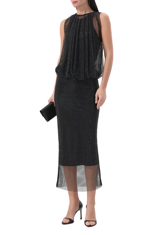 Платье с отделкой стразами Sportmax SPXPAPPA Чёрный  SPXPAPPA Фото 2