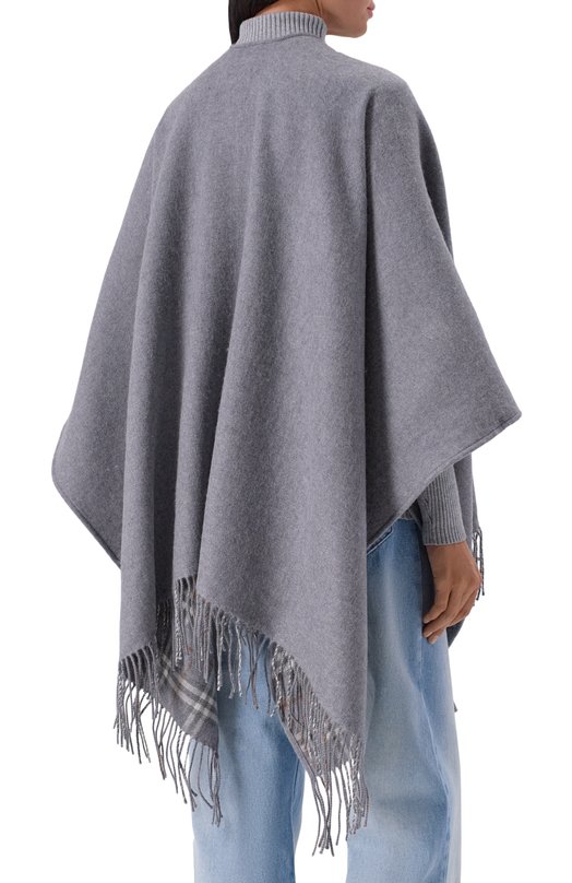 Шерстяная накидка Burberry 8071675 Серый  8071675 Фото 4