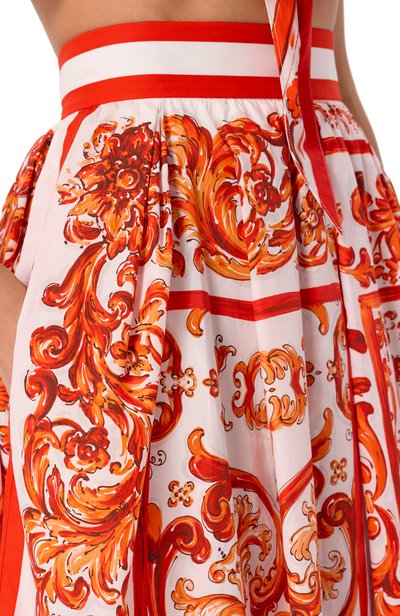 Хлопковая юбка DOLCE & GABBANA оранжевого цвета по цене 136500 руб., арт. F4CULT/GDDRL, фото 5 Хлопковая юбка DOLCE & GABBANA, арт. F4CULT/GDDRL, фото 5