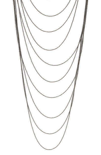 Колье BRUNELLO CUCINELLI темно-серого цвета по цене 139000 руб., арт. MC0W9G201, фото 2 Колье BRUNELLO CUCINELLI, арт. MC0W9G201, фото 2