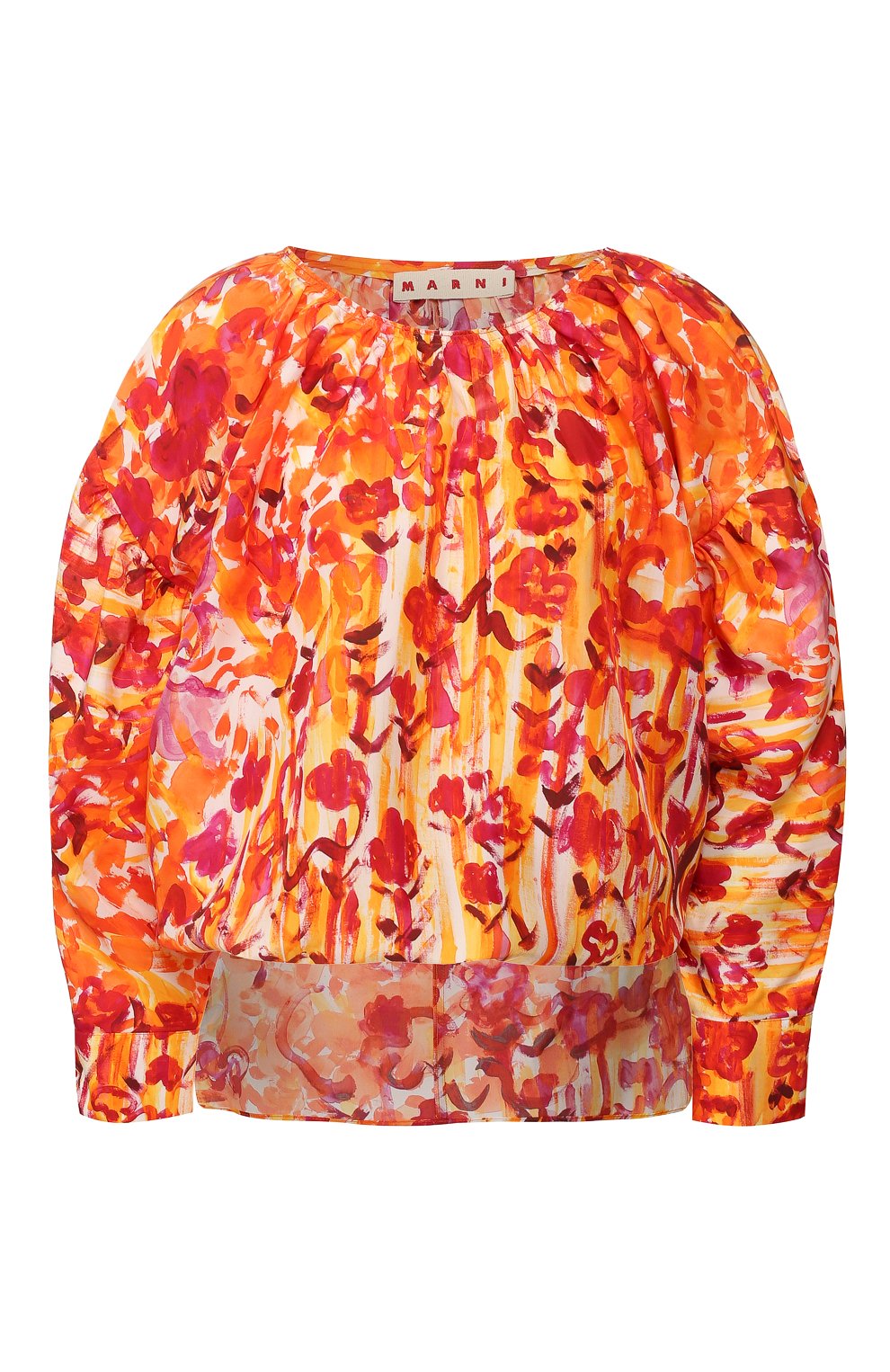 Шелковая блузка MARNI красного цвета по цене 98150 руб., арт. CAMA0319Y0/TSF37, фото 1 Шелковая блузка MARNI, арт. CAMA0319Y0/TSF37, фото 1
