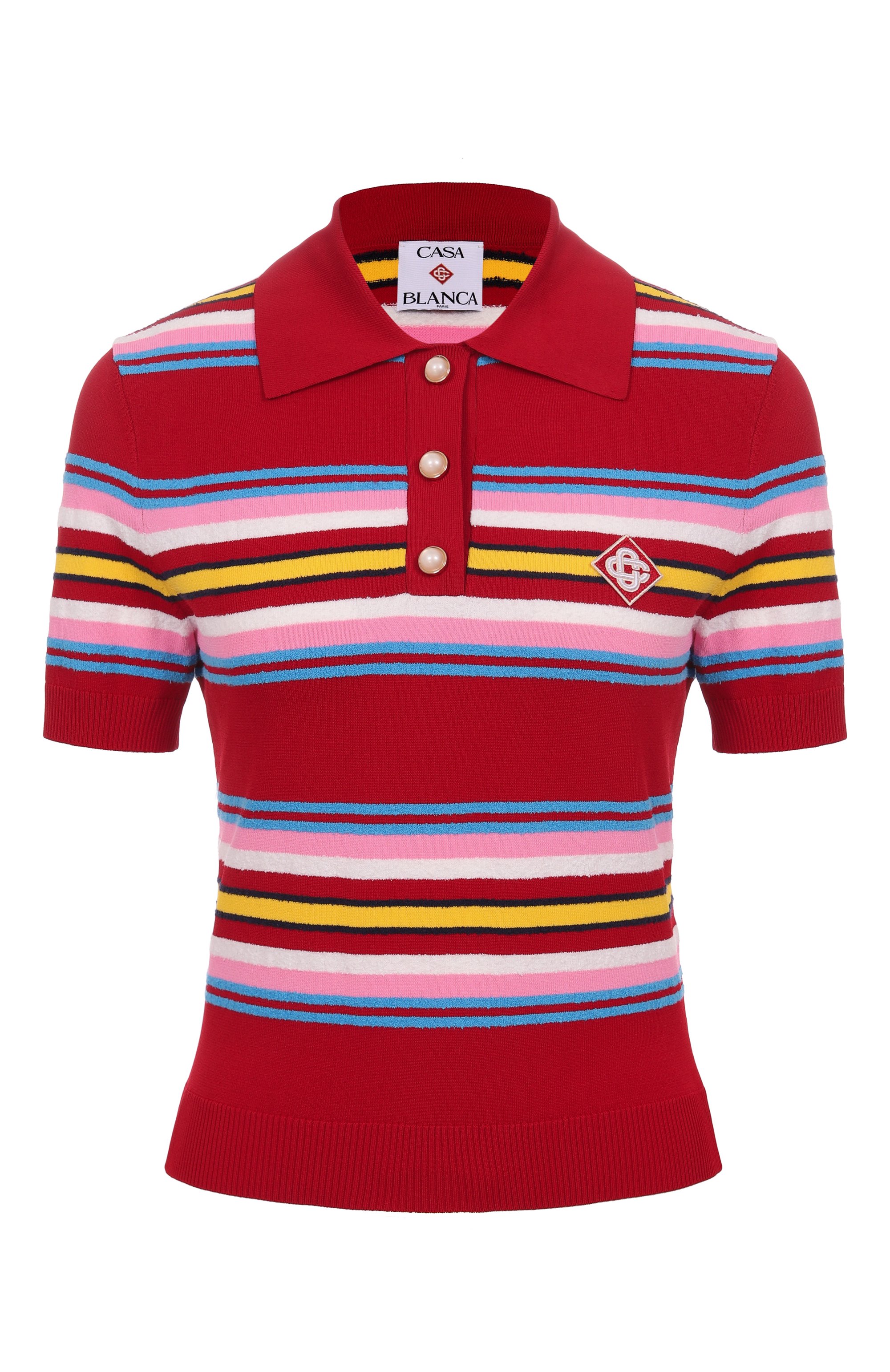 Поло из вискозы и хлопка CASABLANCA, арт. WS25-KW-946-01, фото 1