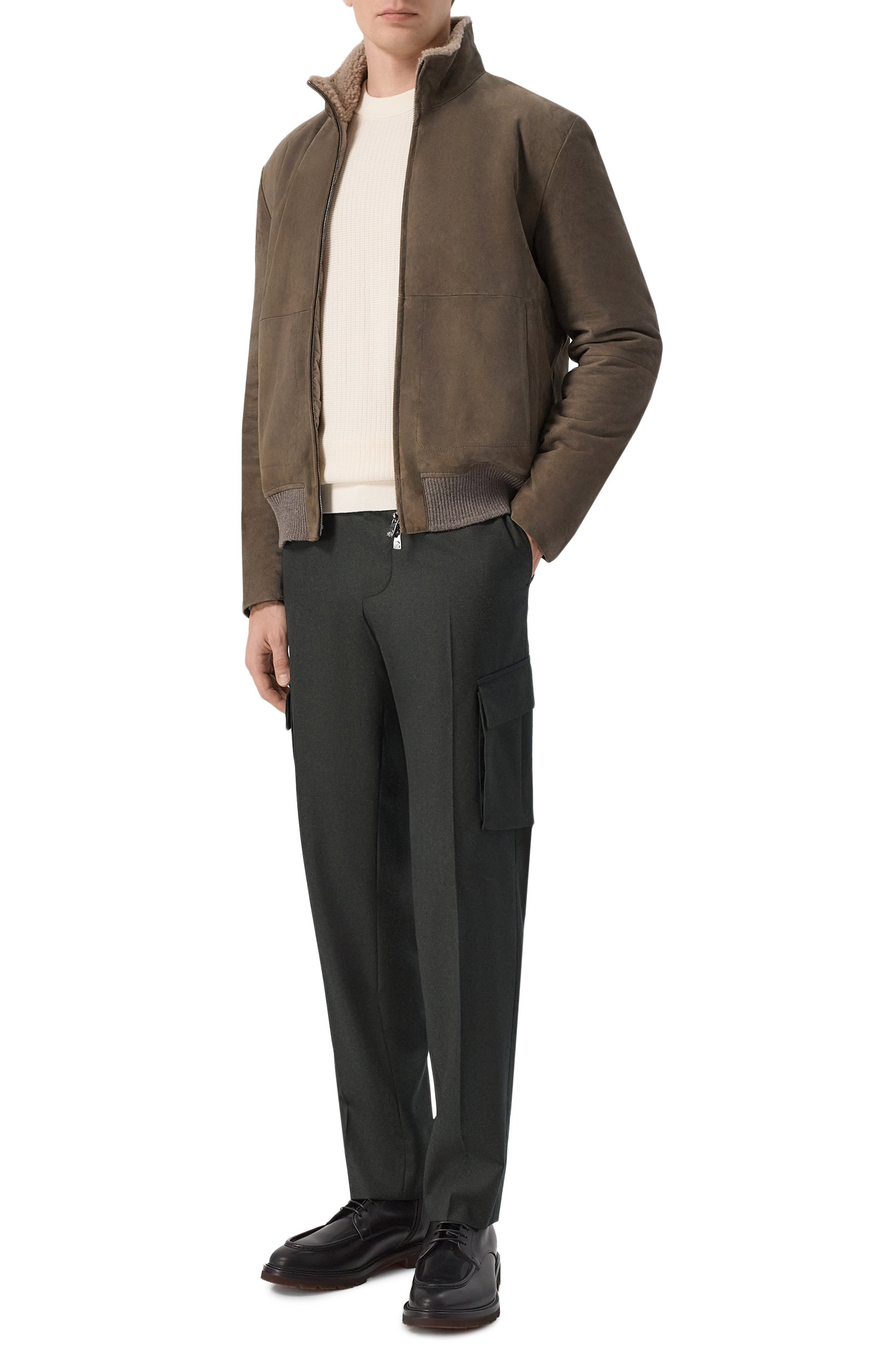 Замшевый бомбер с воротником из овчины CORNELIANI, арт. 28L5Q5/2A20213, фото 2
