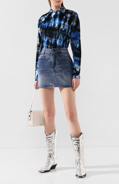 Хлопковая рубашка DSQUARED2 синего цвета по цене 36350 руб., арт. S72DL0612/S49253, фото 2 Хлопковая рубашка DSQUARED2, арт. S72DL0612/S49253, фото 2
