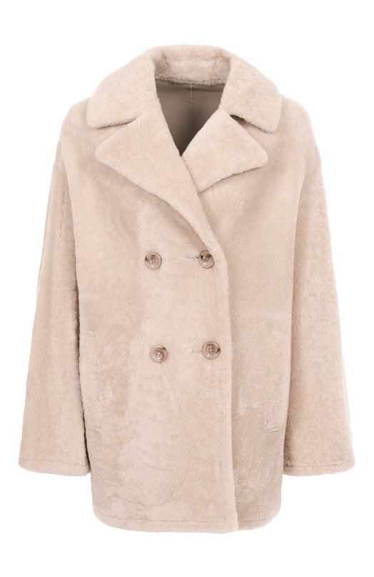 Дубленка из овчины manzoni24 25M1213-S23N Кремовый 25M1213-S23N