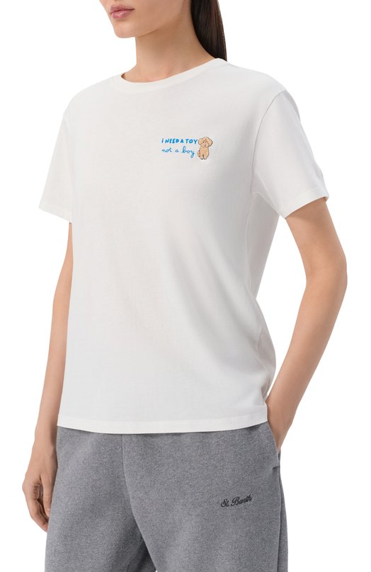 Хлопковая футболка MC2 Saint Barth EMI0002-03800I/EMILIE W Белый  EMI0002-03800I/EMILIE W Фото 3