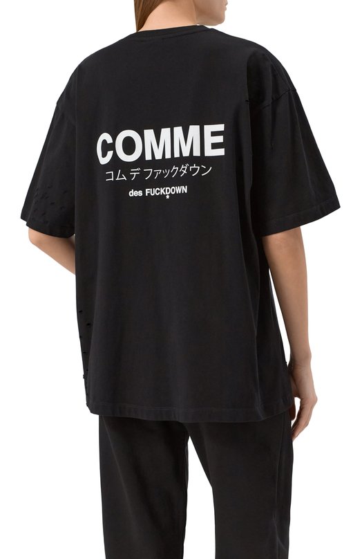 Хлопковая футболка Comme des Fuckdown CFABW01310 Чёрный  CFABW01310 Фото 4