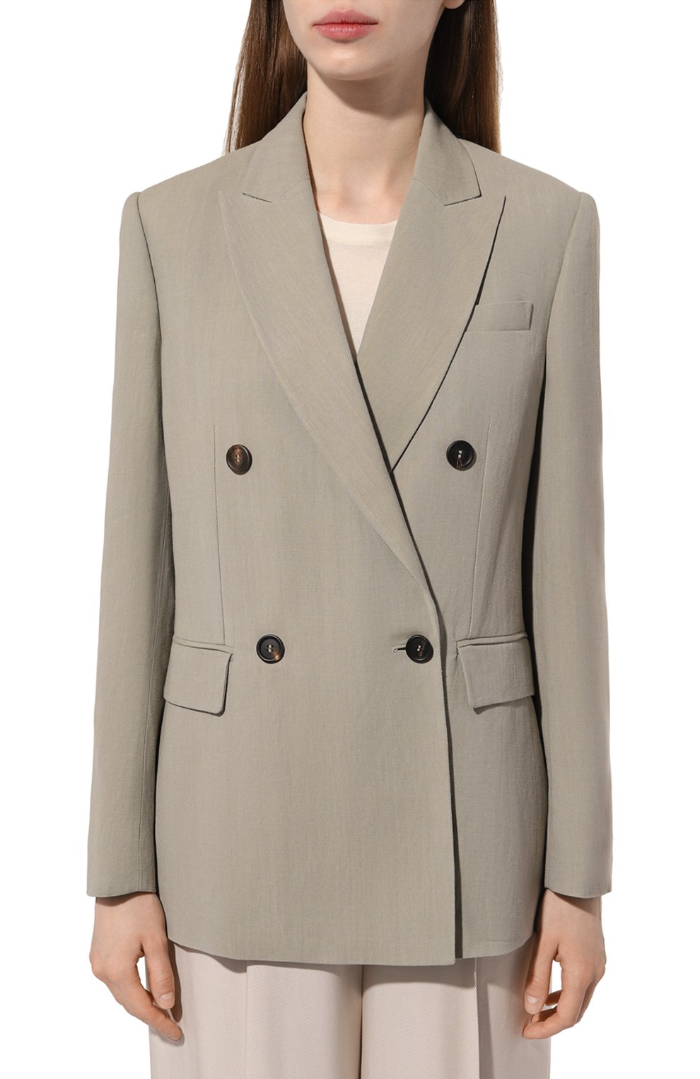 Жакет из вискозы и льна BRUNELLO CUCINELLI бежевого цвета по цене 343500 руб., арт. MH1262215, фото 3 Жакет из вискозы и льна BRUNELLO CUCINELLI, арт. MH1262215, фото 3