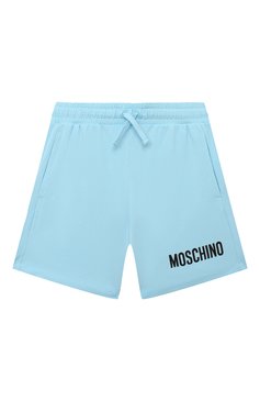 Детские хлопковые шорты MOSCHINO голубого цвета, арт. HQQ002/LBA10/6 | Фото 1 (Материал внешний: Хлопок; Случай: Повседневный; Материал сплава: Проставлено; Нос: Не проставлено; Региональные ограничения белый список (Axapta Mercury): Не проставлено)