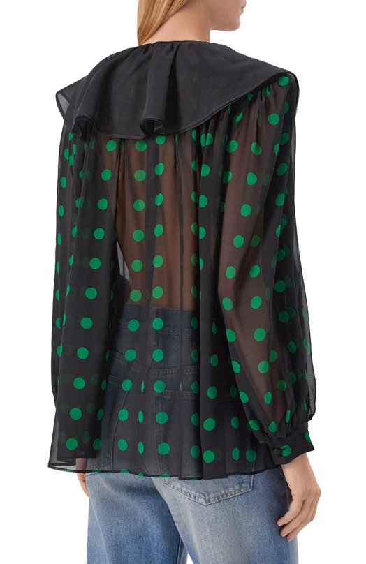 Шелковая блузка Valentino 8B3AEBL5/A07 Чёрный  8B3AEBL5/A07 Фото 4