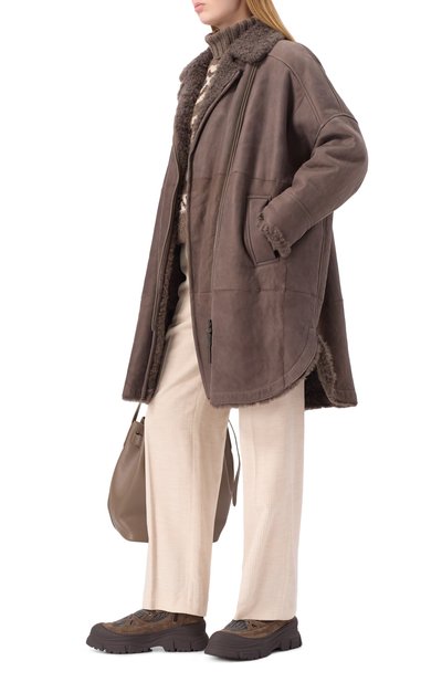 Комбинированные ботинки BRUNELLO CUCINELLI коричневого цвета по цене 184500 руб., арт. MZSFG2812, фото 2 Комбинированные ботинки BRUNELLO CUCINELLI, арт. MZSFG2812, фото 2