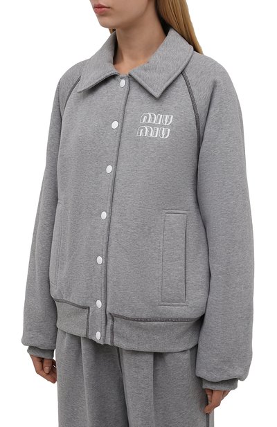 Хлопковая толстовка MIU MIU, арт. MJL780-1Z4H-F0031, фото 3