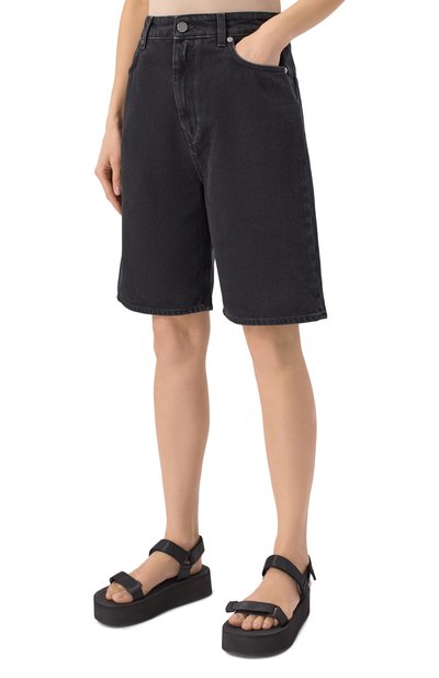 Джинсовые шорты LOULOU DE SAISON темно-серого цвета по цене 26350 руб., арт. ISU, фото 3 Джинсовые шорты LOULOU DE SAISON, арт. ISU, фото 3