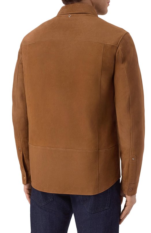 Замшевая куртка-рубашка Stefano Ricci M7J5100283/SUESN4/64 Коричневый  M7J5100283/SUESN4/64 Фото 4