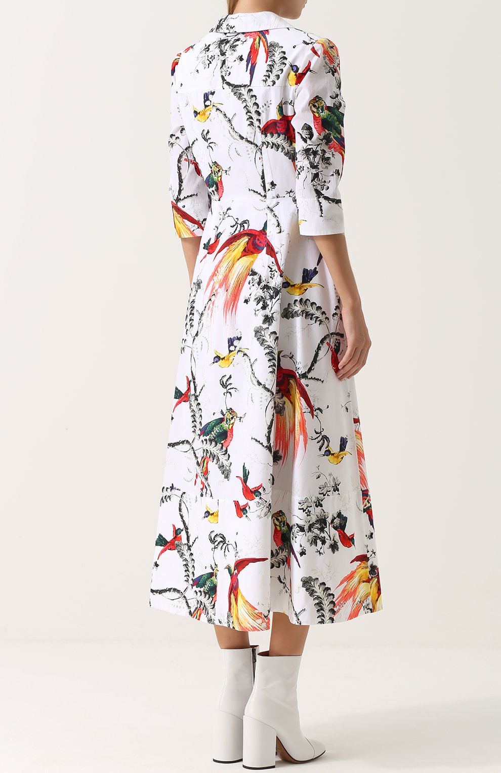 Приталенное платье-рубашка с принтом ERDEM, арт. PF17_20771PPP, фото 4