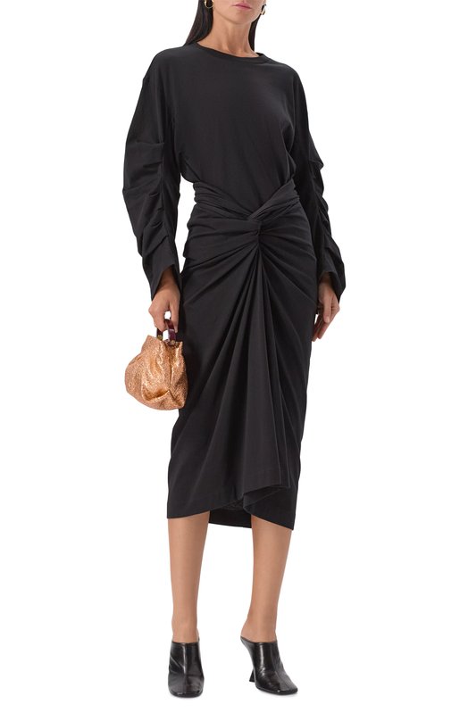 Хлопковый лонгслив Dries Van Noten 011110-2603-900 Чёрный  011110-2603-900 Фото 2