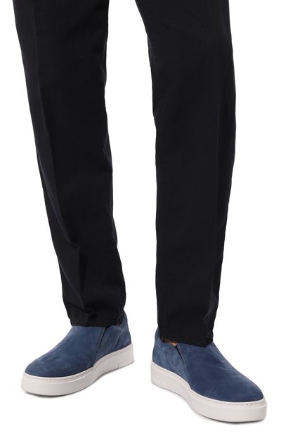 Замшевые слипоны ZILLI синего цвета по цене 113000 руб., арт. H0095AM1003VHH001, фото 3 Замшевые слипоны ZILLI, арт. H0095AM1003VHH001, фото 3