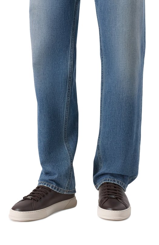 Кожаные кеды Cube Ferragamo 029773/784 Коричневый  029773/784 Фото 3