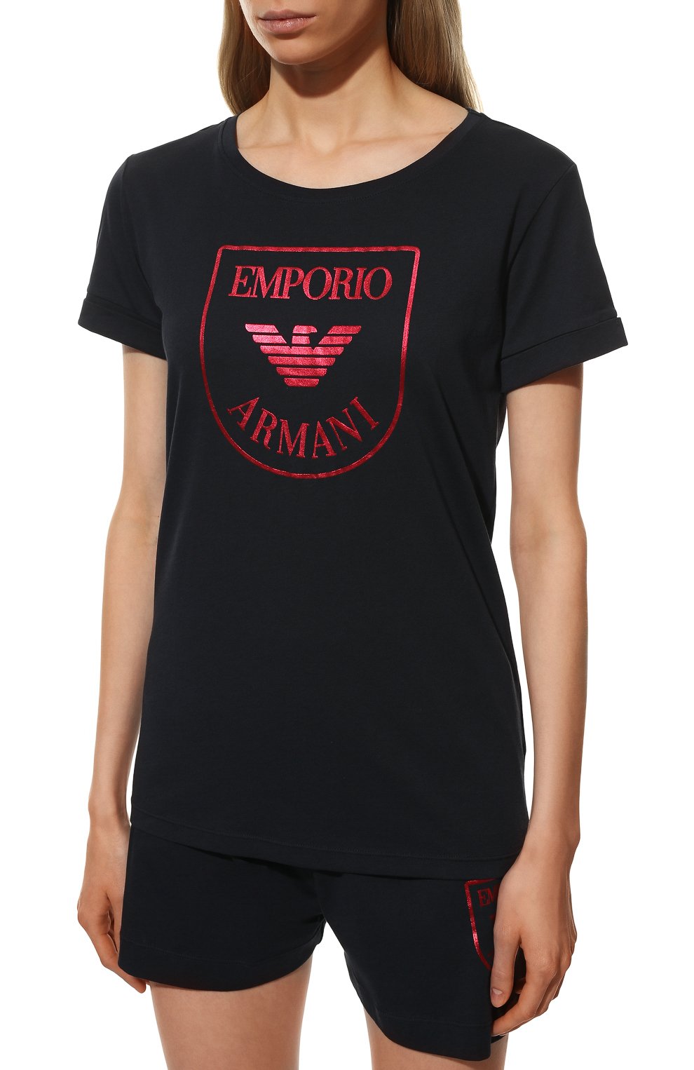 Хлопковая пижама EMPORIO ARMANI темно-синего цвета по цене 11300 руб., арт. 164565/2R255, фото 3 Хлопковая пижама EMPORIO ARMANI, арт. 164565/2R255, фото 3