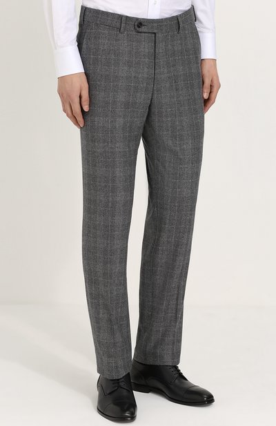 Шерстяной костюм в клетку с пиджаком на двух пуговицах GIORGIO ARMANI, арт. ZSVI5R/ZS138, фото 4