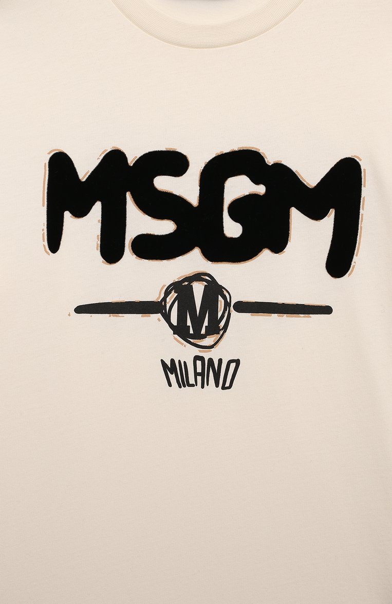 Хлопковая футболка MSGM KIDS, арт. F4MSJBTH087, фото 1
