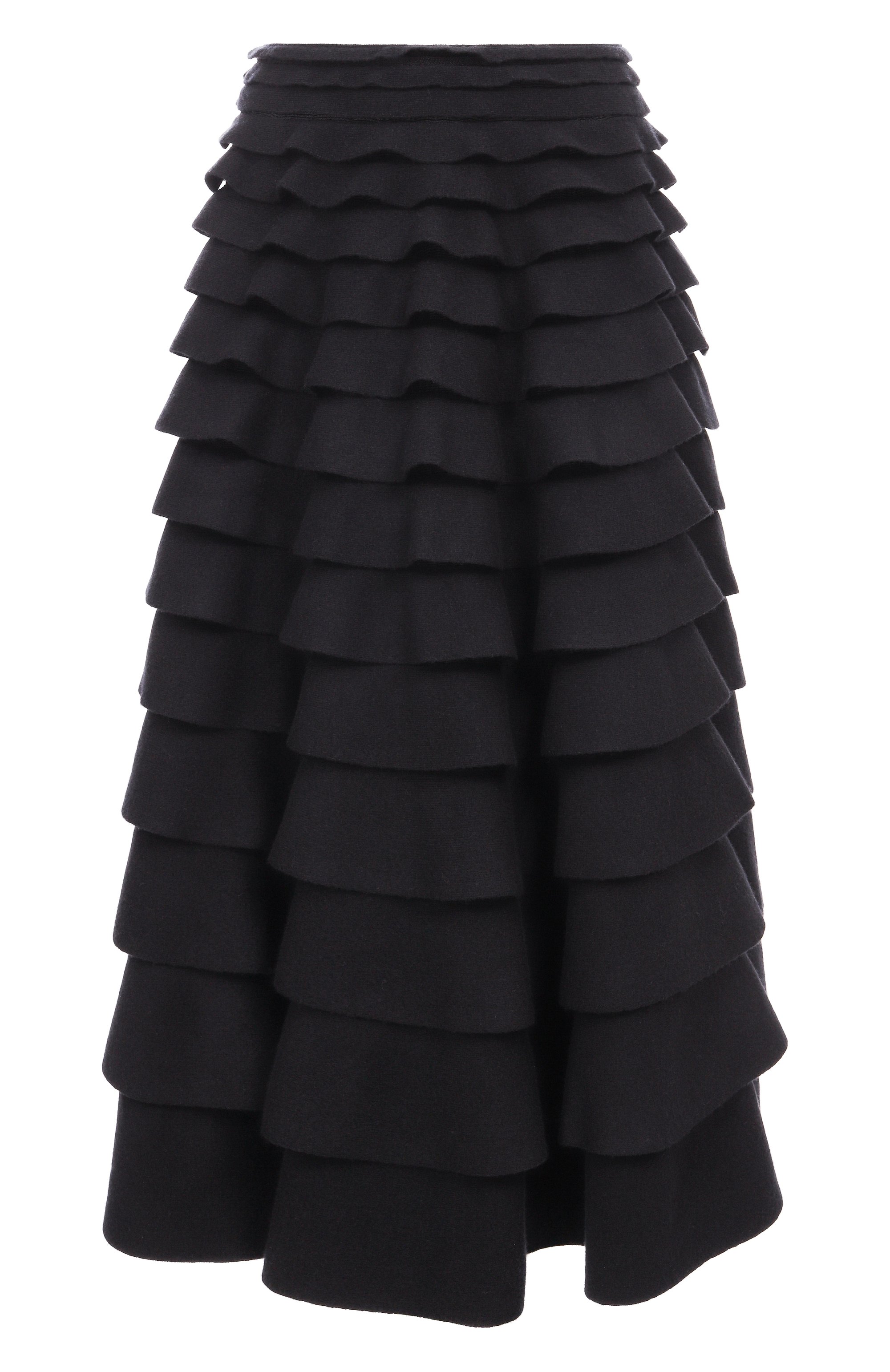 Шерстяная юбка VALENTINO черного цвета по цене 799500 руб., арт. 5B0KG04J8VS, фото 1 Шерстяная юбка VALENTINO, арт. 5B0KG04J8VS, фото 1