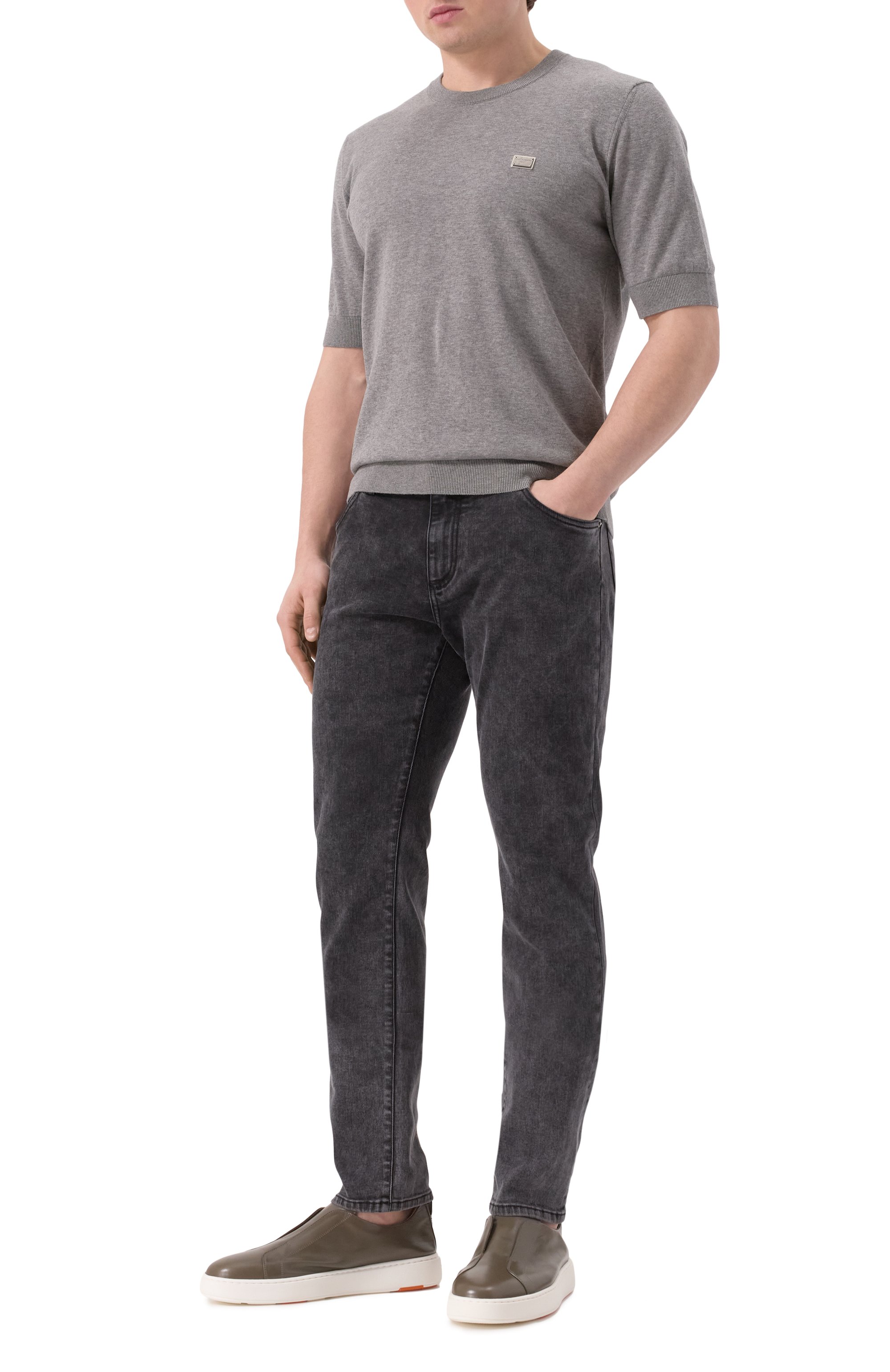 Кожаные кеды cleanic SANTONI, арт. MBCG21995BARTMVI, фото 2