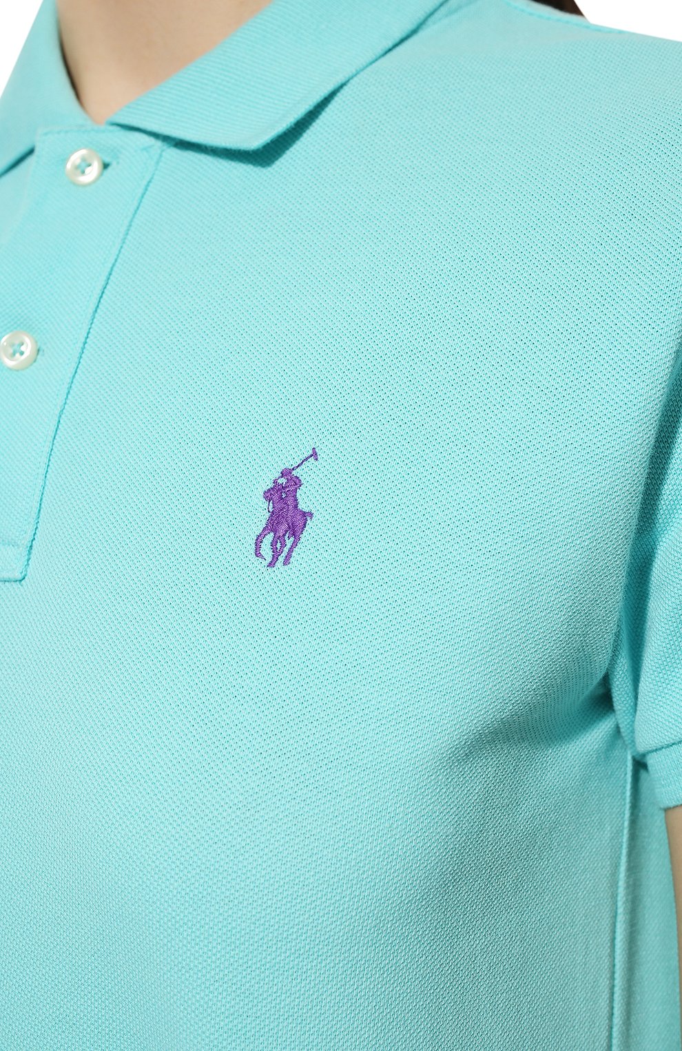 Хлопковое поло POLO RALPH LAUREN бирюзового цвета по цене 15700 руб., арт. 211506471, фото 5 Хлопковое поло POLO RALPH LAUREN, арт. 211506471, фото 5