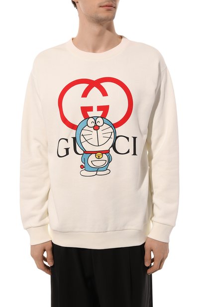 Хлопковый свитшот doraemon x gucci GUCCI кремового цвета по цене 141120 руб., арт. 617964 XJDIC, фото 3 Хлопковый свитшот doraemon x gucci GUCCI, арт. 617964 XJDIC, фото 3